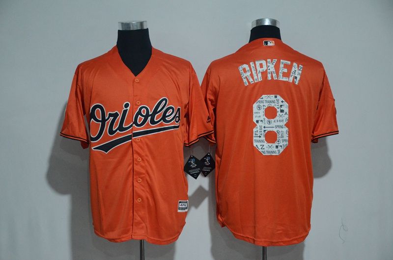 Men Baltimore Orioles 8 Cal Ripken Orange 2017 Spring Training MLB Jerseys